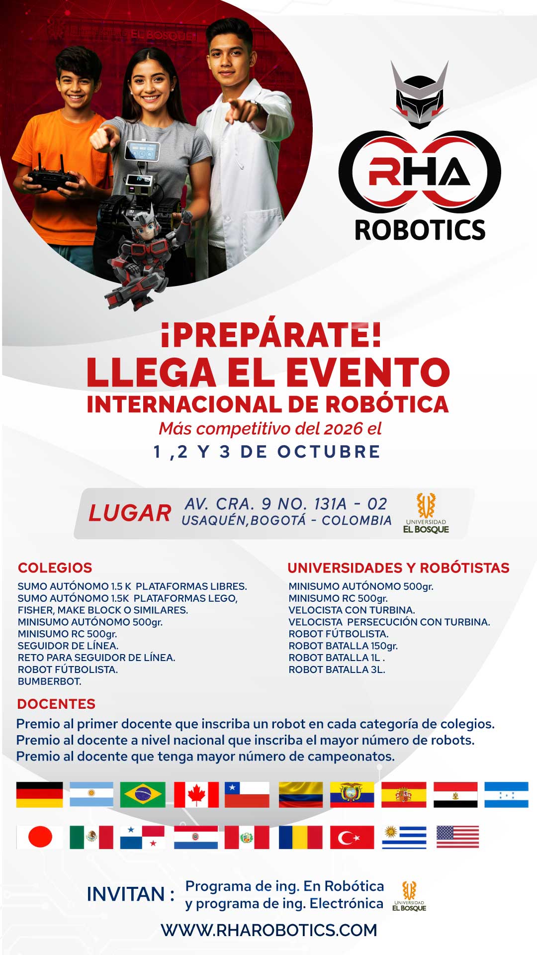 Eventos de Robótica y tecnología para universidades